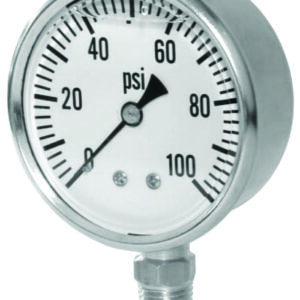2.5″ Glycerin Filled Pressure gauge-bottom mount, 0-200 PSI