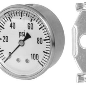 2.5″ Glycerin Filled Pressure gauge-center back panel mount, 0-1000 PSI